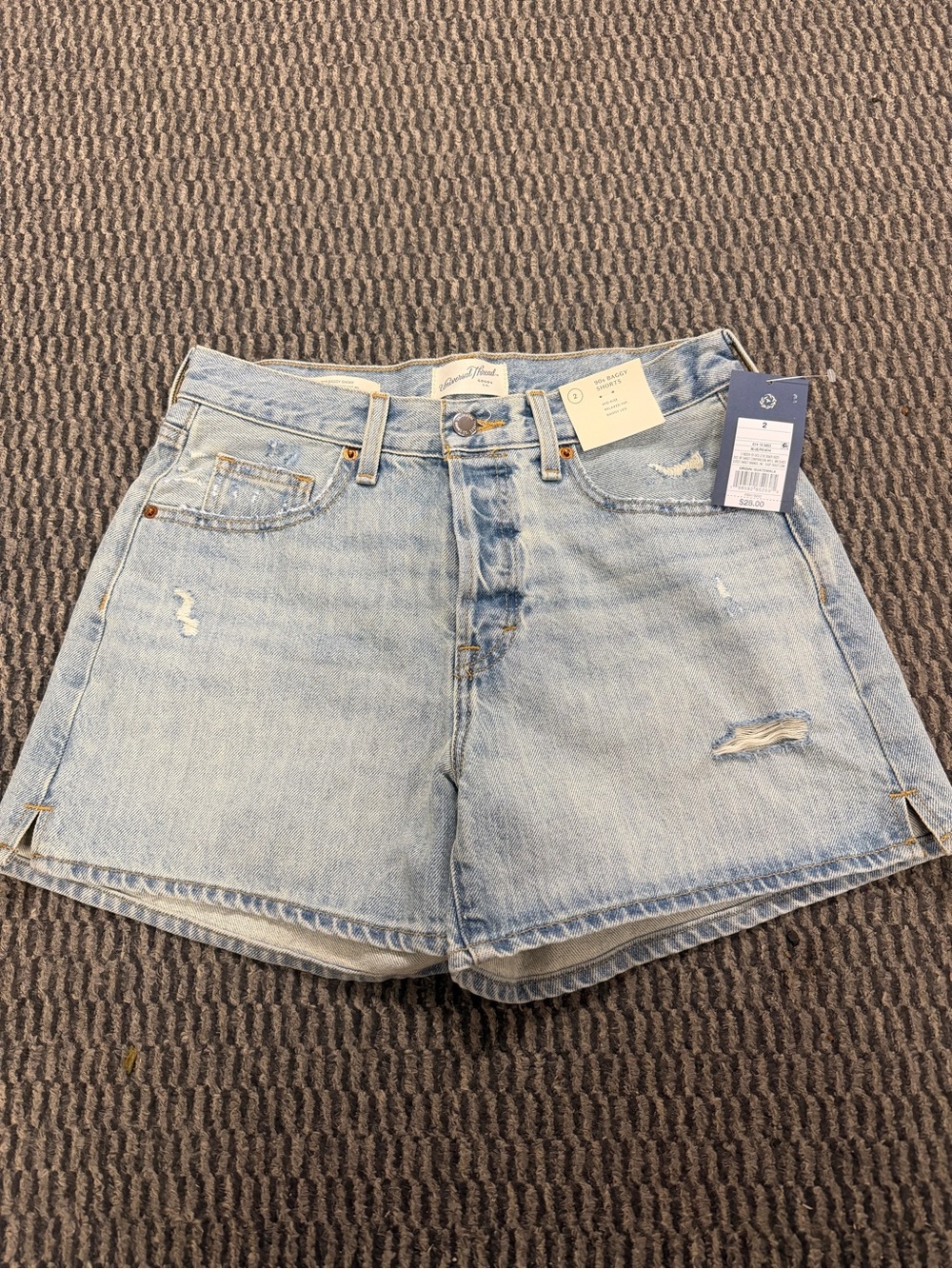 Universal Thread Light Blue Distressed High-Rise Denim Shorts